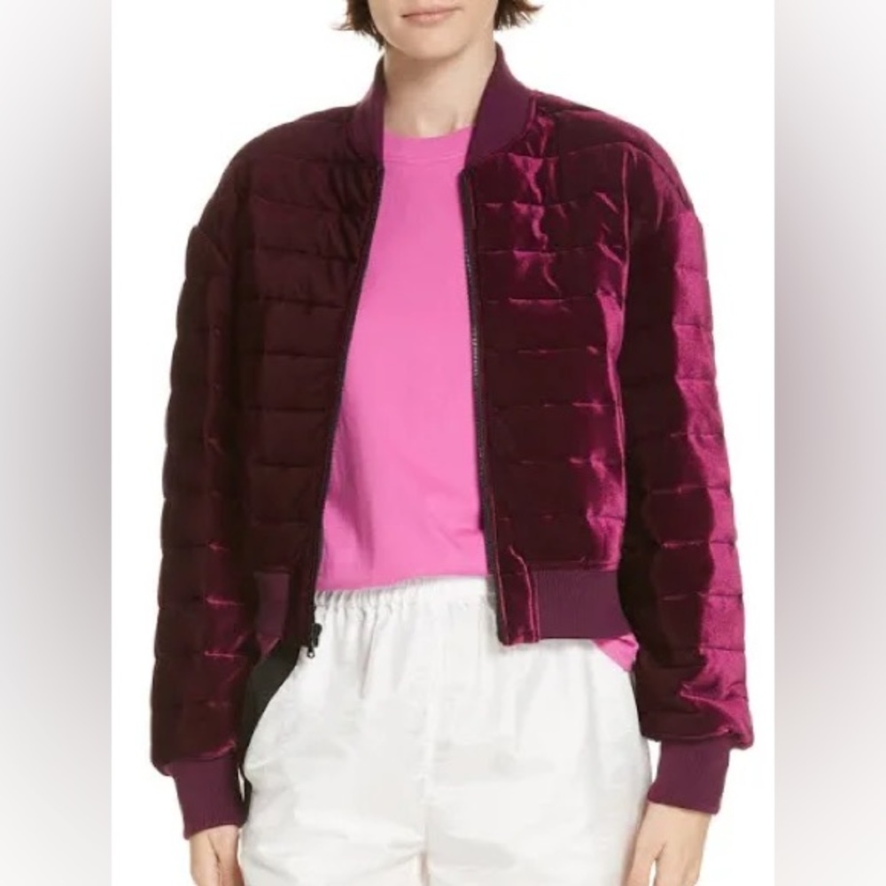 Tibi Quilted‎ Velvet Bomber Jacket